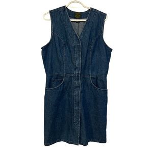 VINTAGE Denim Y2K Sleeveless Fitted Dress
